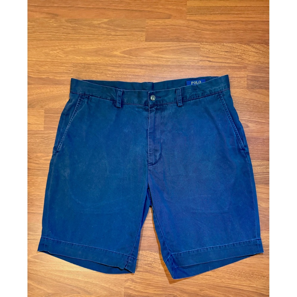 Polo Ralph Lauren Mens Classic Fit 9" Chino Shorts Navy Blue Size 34 #preppy